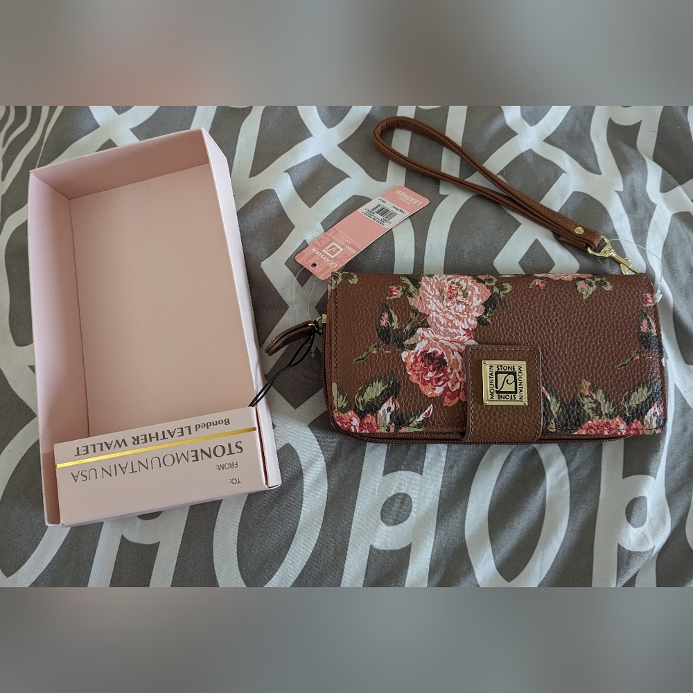 Brown with flowers, wallet